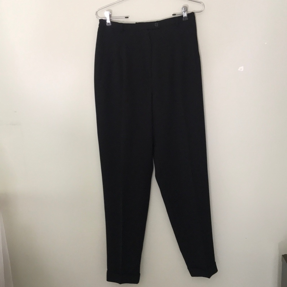 High waisted black slacks